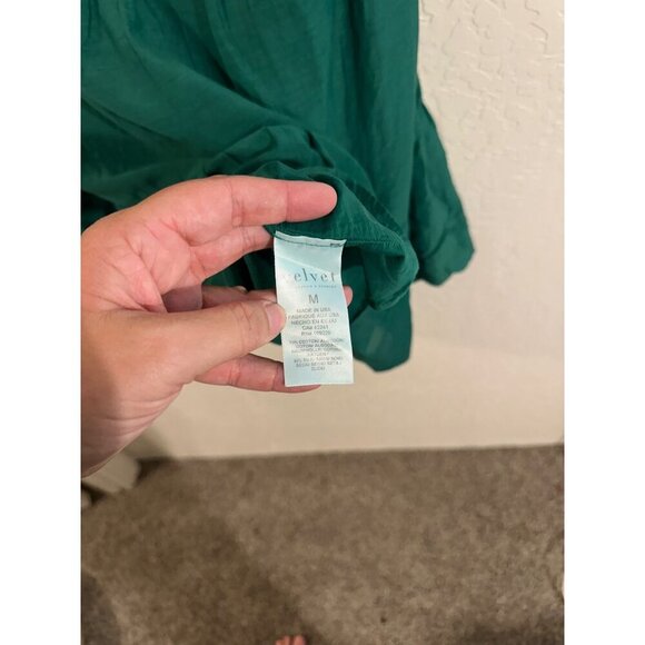 Velvet by Graham & Spencer by Anthropoplogie Suzie Cotton & Silk Green Dress - Picture 9 of 12